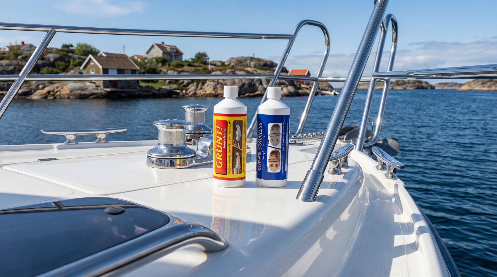 GRUNT! og Super Stainless, effektiv og skånsom båt- og metallrens fra Boat Buddy