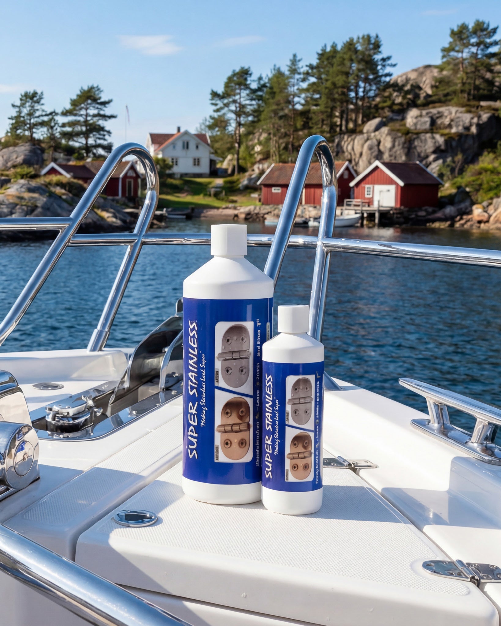 Super Stainless rengjør og beskytter rustfritt stål i båt